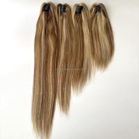 Extensions de queue de cheval droites à pince en cheveux naturels, double épaisseur, couleur Balayage, personnalisées en usine, pour femmes, faciles à poser