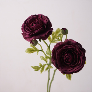 Nouvelles <span class=keywords><strong>fleurs</strong></span> artificielles de renoncules blanches, faites à la main, effet floqué, toucher réel, pour la décoration intérieure et la rentrée scolaire - Product Image 2