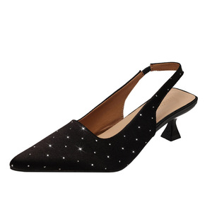 Tacchi alti a punta 2025 la primavera e l'estate nuove scarpe monostrato con tacco a spillo piccole scarpe monostrato da donna sandali con fibbia di strass <span class=keywords><strong>Tre</strong></span> - Product Image 5