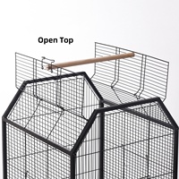 Cage à oiseaux multifonctionnelle, grande cage pour perroquets, en métal épaissi, facile à nettoyer, cage d'élevage d'oiseaux avec toit supérieur interactif