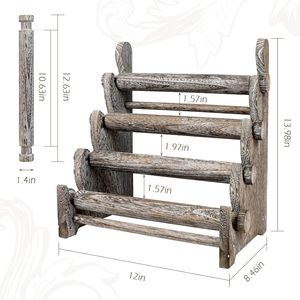 Tùy chỉnh 4 Tier Vòng đeo tay bằng gỗ chủ, Bangle xem Vòng cổ hiển thị lưu trữ đồ trang sức chủ đứng hiển thị Organizer - Product Image 4