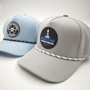 Superior 5 Panel Solid Waterproof Golf Cap Custom Silicone Logo Low MOQ OEM Laser Perforated Breathable Running <b>Hat</b> Supply - Product Image 5