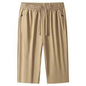 Nouveau pantalon court unisexe en soie glacée pour l'été, taille élastique ample, séchage rapide, léger, couleur unie, pour activités de plein air et <span class=keywords><strong>sport</strong></span> décontracté - Product Image 5