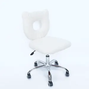 Furniture Living Room Swivel Chair Modern Luxury Beige Lamb Wool Adjustable Swivel Chair Bedroom Living Room Chairs