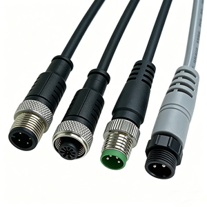 전문가용 3핀 남성-여성 전원 연장 케이블 IP68 항공 원형 커넥터 방수 M12 케이블 (LED 조명용) - Product Image 1