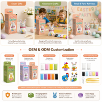 Kit de Bricolage Pâques en Argile à Séchage à l'Air - Ensemble Lapin en Pâte à Modeler Non Toxique pour Enfants, Cadeau et Décoration de Fêtes Tout-en-un, OEM