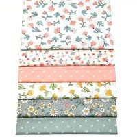 Tissu brocart 100 % coton peigné tissé léger résistant à l'abrasion, imprimé floral botanique pastoral uni, pour artisanat et patchwork DIY