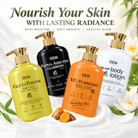 Lotion Corporelle Éclaircissante SPF 50+ 500ML Marque Blanche Parfum Frais Glutathion Niacinamide Curcuma Acide Kojique Hydratant Corporel