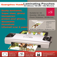 Film de plastification PET, feuille de film laminé, autocollant en papier adhésif imprimé sur mesure pour pochette de plastification A4 80 microns