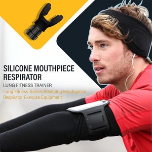 Treinador de respiração para exercícios pulmonares de silicone preto, máquina para exercícios de respiração profunda, máquina para corrida e velocidade, equipamento para pulmões - Product Image 3