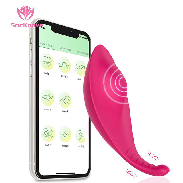 SacKnove New Silicone Adults Wearable Long Distance Phone Controlled Wireless Pantie Sex Toy Egg App Control Vibrator for Woman