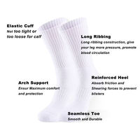 Vente en gros de chaussettes d'athlétisme classiques unisexes en coton unisexes blanches de haute qualité pour hommes chaussette de sport en coton au design personnalisé