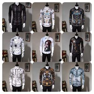 Camisa de moda social para <span class=keywords><strong>hombre</strong></span>, camisa con botones, camisetas de manga larga estampadas a cuadros informales, cárdigan de fiesta para <span class=keywords><strong>hombre</strong></span> - Product Image 5