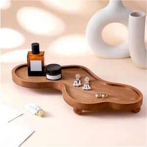 עץ בושם ענן עץ, מגש לא סדיר תכשיטים לנשים, צלחת טבעת צלחת צלחת עיצוב אסתטי (חום) - Product Image 1