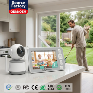 7"Tuya AI Baby Monitor 1080P Dual WiFi 6000mAh Long <b>Range</b> Pan Tilt Audio Smart Video Privacy Protection Mode OEM/ODM - Product Image 1