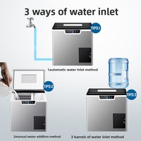 Machine à glaçons industrielle et commerciale compacte tout-en-un pour la fabrication et le broyage de glace avec compresseur à refroidissement par eau, capacité de 25 kg