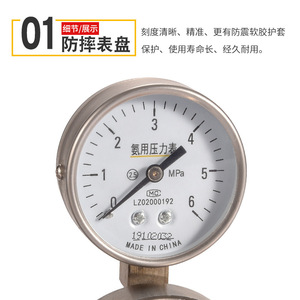 YQA-441 ตัวควบคุมแรงดันแอมโมเนีย วาล์วควบคุมแก๊สแบบเกจคู่สแตนเลสสำหรับใช้ในอุตสาหกรรม - Product Image 5