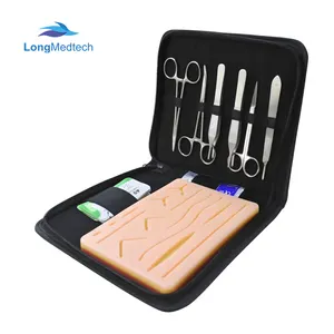 Kit de pratique chirurgicale complète de suture de point de sécurité pour les étudiants en médecine et en médecine vétérinaire-Outils réutilisables de simulation de peau en silicone