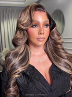 Perruque Lace Frontal Lace Wig HD sans colle, cheveux humains pour femme noire, blond blond naturel, partie latérale, P4/27, 13x6