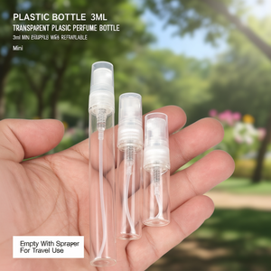 Transparent Plastic <b>Perfume</b> <b>Bottle</b> 3ml Mini Empty With Sprayer <b>Refillable</b> For Travel Use - Product Image 3