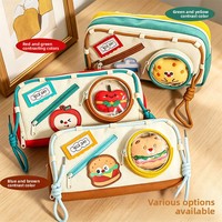 Tempat Pensil Multifungsi Bergaya Instagram Bertema Makanan dengan Desain Warna-Blok untuk Siswa Sekolah Dasar