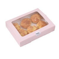 Boîtes à pâtisserie élégantes, pliables, gaufrées, avec pelliculage mat, en matériaux recyclés, fenêtre transparente, personnalisables pour cupcakes, gâteaux, biscuits, bonbons