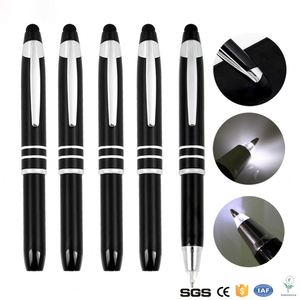 Bolígrafo de Tinta Tipo Linterna con Punta de Bola y Estilete, Personalizable con Logotipo, Cuerpo Metálico Negro y Luz LED, Nuevo Modelo Exclusivo - Product Image 3