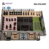 Ensemble d'équipements de gym commercial certifié CE ISO de 350 m² : Tapis de course, Presse pectorale, Lat Pulldown, Presse à jambes