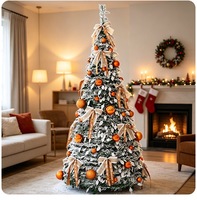 Sapin de Noël artificiel pliable NINI de haute qualité en pin, pré-décoré, facile à assembler, avec lumières LED personnalisées