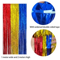 Rideau de franges longues en PET brillant pour décorations de fête, de vacances, à suspendre au mur, accessoires pour photomaton