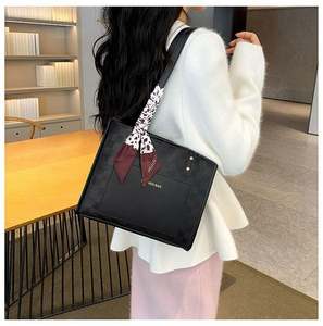 I-0536 Hot Selling Handbags Factory Wholesale Woman <b>Large</b> Capacity <b>Tote</b> <b>Bag</b> <b>with</b> Silk Ribbon Fashion College Student Book <b>Bag</b> - Product Image 4
