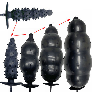 Plug anal gonflable extra large à cinq perles, long plug anal unisexe, masseur de prostate, jouets sexuels pour adultes - Product Image 2