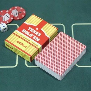 Bajo MOQ 0,32mm 100% impermeable duradero Jumbo índice letras plástico personalizado profesional Texas Hold'em Poker naipe