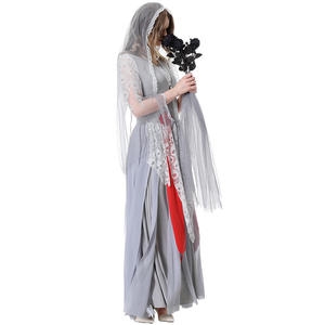 Robe de mariée fantôme d'Halloween, imprimé crâne, robe pour femmes, costume de fête de carnaval, cosplay, performance scénique, tenue de convention de bande dessinée - Product Image 4
