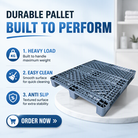Palette Euro en plastique PP moulée par injection, empilable 4 directions, structure robuste, bac de stockage industriel pour entrepôt, taille personnalisée