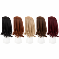 Perruque pour poupée BJD de 18 pouces, en plastique, rembourrée en peluche, perruques personnalisées