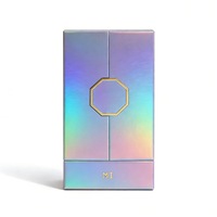 Boîte à cosmétiques et parfums de luxe holographique à double porte, estampage à chaud or, doublure en éponge, carton, faible MOQ, livraison rapide, logo personnalisé