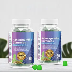 Probiyotik + ashashandha Maca Gummies özel etiketli şekerler sindirim enzimlerini artırmaya yardımcı olur