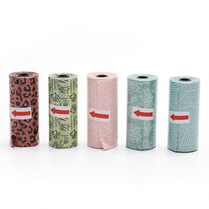 Factory Manufacturers Luxury Biodegradable Pet Garbage Bags 15 PCS/<b>Roll</b> Thickened Printing Dog Poo Bag Supplies - Product Image 2