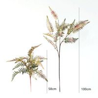 13 têtes de feuilles artificielles douces en forme de feuille de persan, bouquet de verdure artificielle, dégradé de couleurs automnales, décoration de vase de table d'intérieur, Helecho