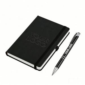 A5 Gift Journals Leather Dairy Pu Meeting Pocket Business Wholesale Promotional Personalized Notebook With Pen Holder - Product Image 1