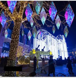 LED illusorio cono di ghiaccio diamante PVC decorazioni natalizie all'aperto centro commerciale prato ornamento per le feste di stagione