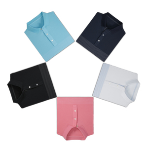 เสื้อโปโลกอล์ฟผู้ชายผ้าระบายเหงื่อลายทาง พิมพ์โลโก้ตามสั่ง เสื้อกอล์ฟยืดได้สี่ทิศทาง - Product Image 1