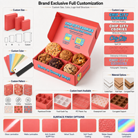 Boîte d'emballage personnalisée pour macarons, biscuits et beignets, impression couleur intégrale, rose corail, boîte cadeau pliable pour biscuits avec séparateurs