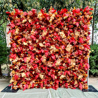 Panneau mural de roses artificielles Muwei de haute qualité, fleurs réalistes pour la décoration de restaurants, salles de banquet et événements.