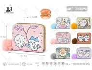 Portefeuille simple à pompon de dessin animé, petite taille, usage quotidien, unisexe, en feutre non tissé - Product Image 1