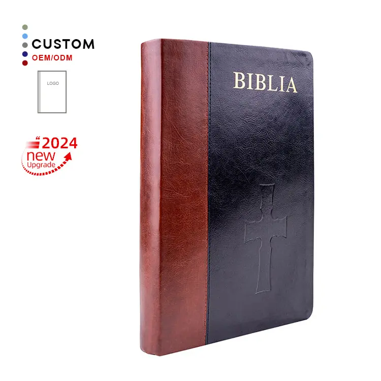 Fabricante por atacado de fábrica personalizado Bíblia Rei Jaime versão estudo mini impressão da Bíblia em couro PU