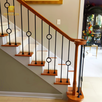 Balustre en fer forgé à double cercle de bonne qualité pour une décoration de style classique