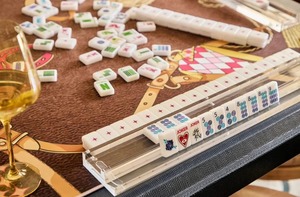 במלאי סט מה-ג'ונג אמריקאי יוקרתי 160 אריחים, אריחי קמעות ג'וקר יוקרתיים בהתאמה אישית, קו המזל מה-ג'ונג ובידור - Product Image 6