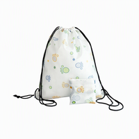 Sac à cordon pliable imprimé en polyester, sac à dos compressible pour la gym, l'école, le sport, sac à cordon personnalisé avec logo, MOQ 100 pièces, vente en gros OEM